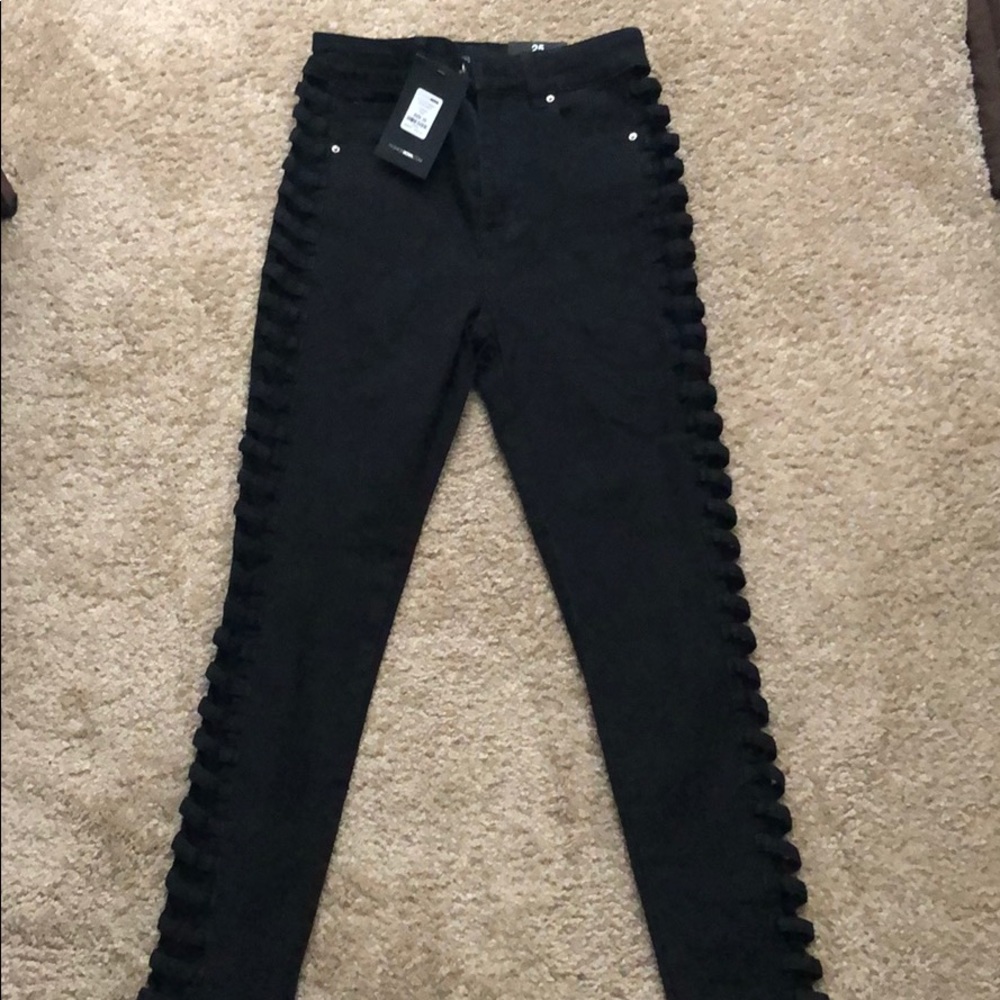 Side slit jeans